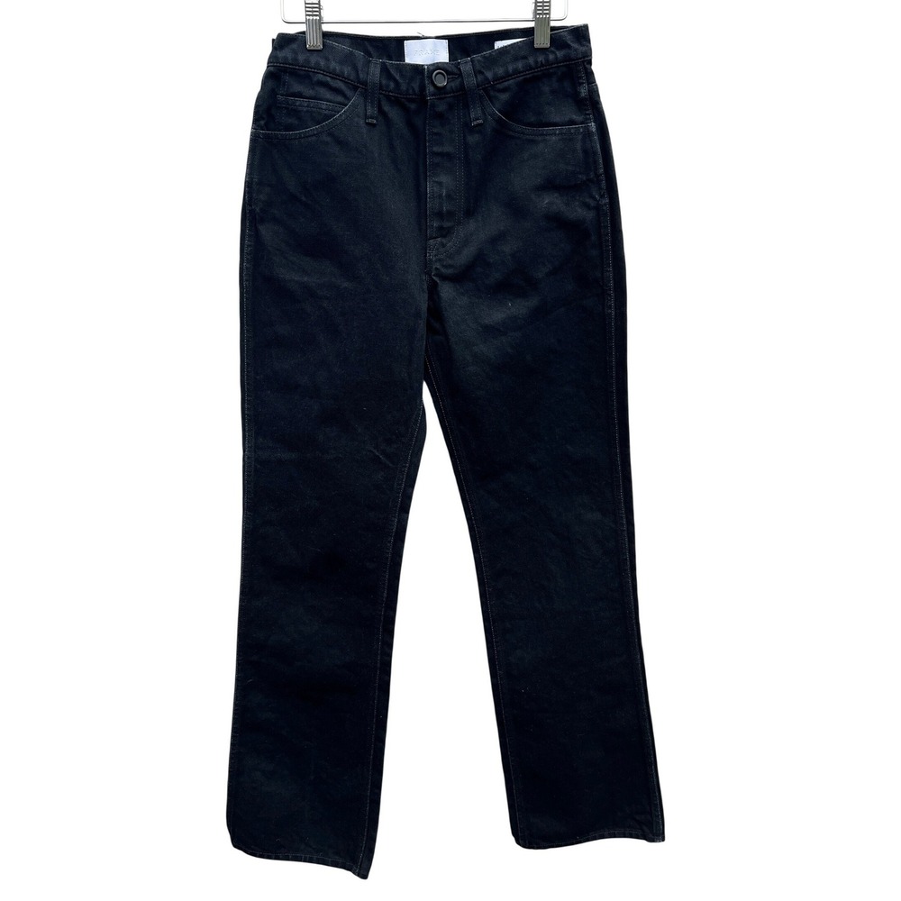 FRAME Le Italien Flare Jeans Noir‎ Black High Rise Rigid Cotton Italy 26 x 32
